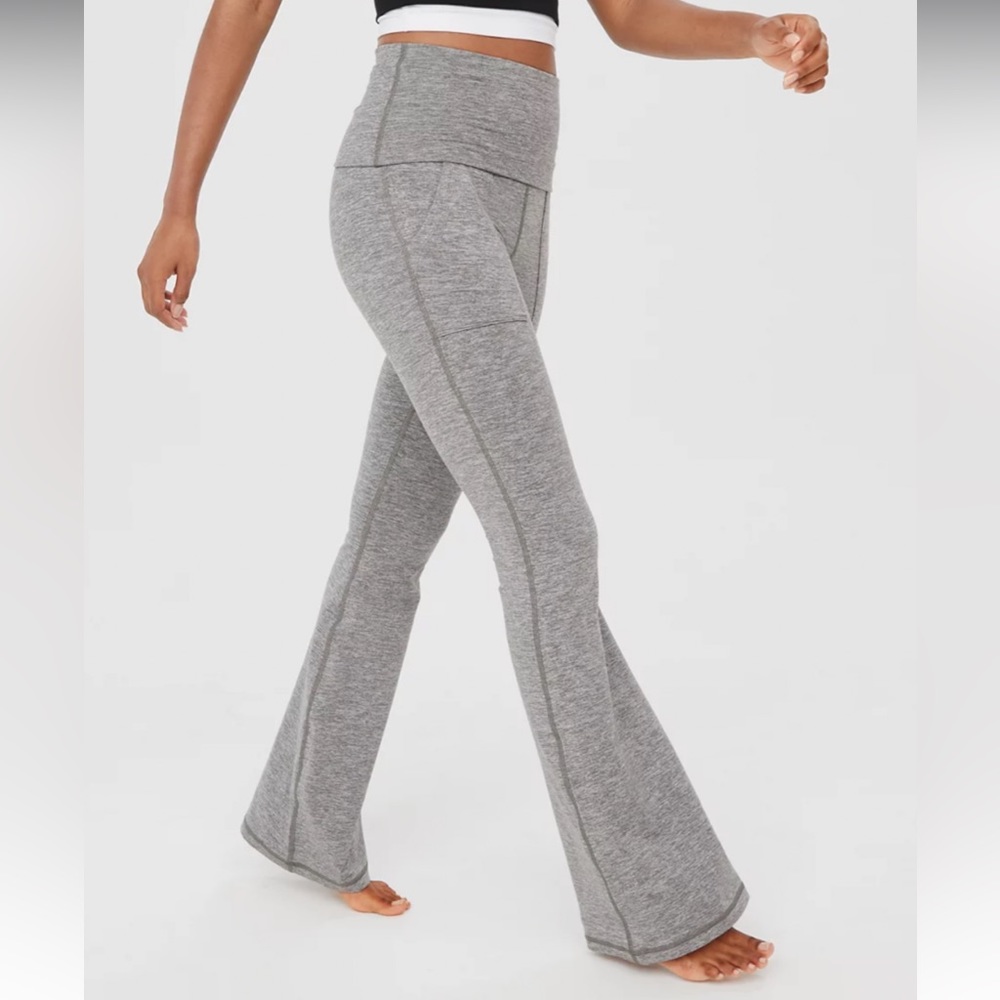 OFFLINE By Aerie The Hugger High Waisted Foldover Flare Legging size small